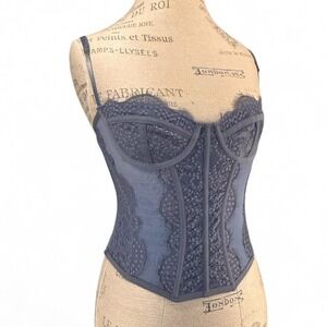 Out From‎ Under Blue Lace Corset Top with Adjustable Straps